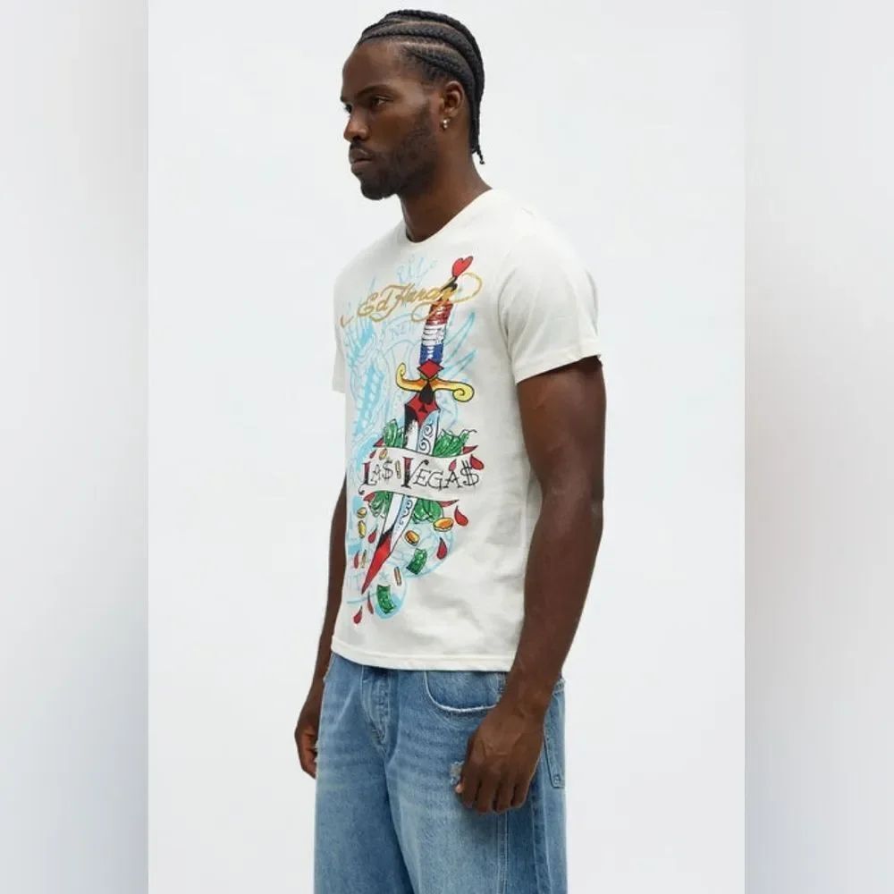 Ed Hardy New Las Vegas Short Sleeve Tee - Ivory